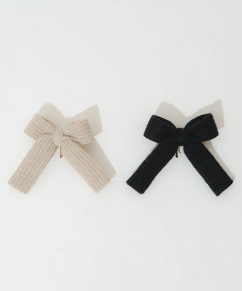 flower（フラワー）の「ニットリボンピン（ヘアピン・レディース・アイボリー/ブラック・FREE）」の9枚目の写真