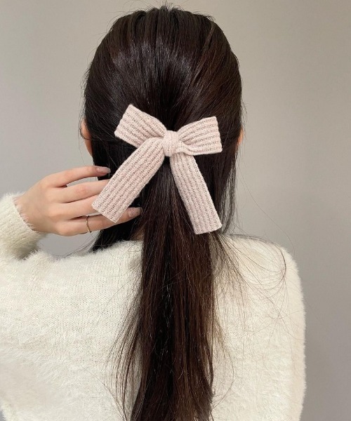 flower（フラワー）の「ニットリボンピン（ヘアピン・レディース・アイボリー/ブラック・FREE）」の15枚目の写真