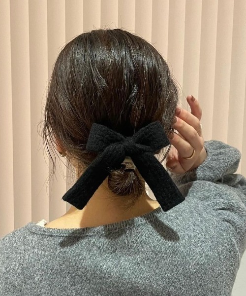 flower（フラワー）の「ニットリボンピン（ヘアピン・レディース・アイボリー/ブラック・FREE）」の13枚目の写真