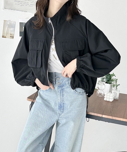 classicalelf（クラシカルエルフ）の「アクティブにお洒落見え。ダブルジップ裾ドロストショートジャケット（ナイロンジャケット・レディース・オフホワイト/ブラック・LARGE/MEDIUM/SMALL/X-LARGE）」の18枚目の写真