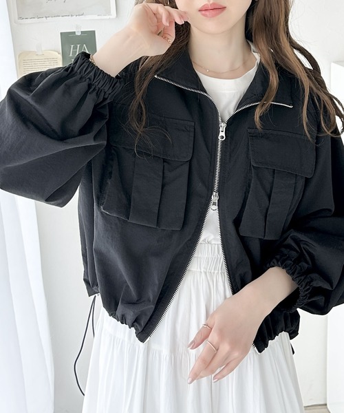 セール】アクティブにお洒落見え。ダブルジップ裾ドロストショート