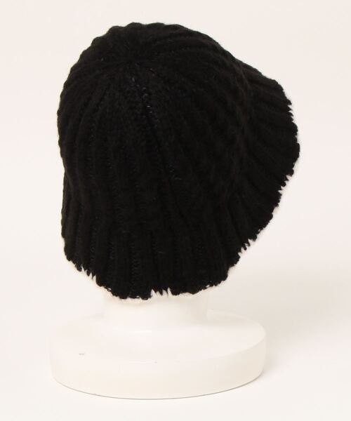 Three Four Time（ｽﾘｰﾌｫｰﾀｲﾑ）の「ケーブル編みニットバケットハット（ハット・レディース・ブラック/ライトベージュ・FREE）」の9枚目の写真