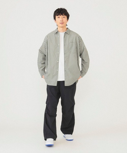 BEAMS（ビームス）の「BEAMS / テック ミニレギュラーカラー シャツ（シャツ/ブラウス・メンズ・ブルー/オリーブ・S/M/XL/L）」の14枚目の写真