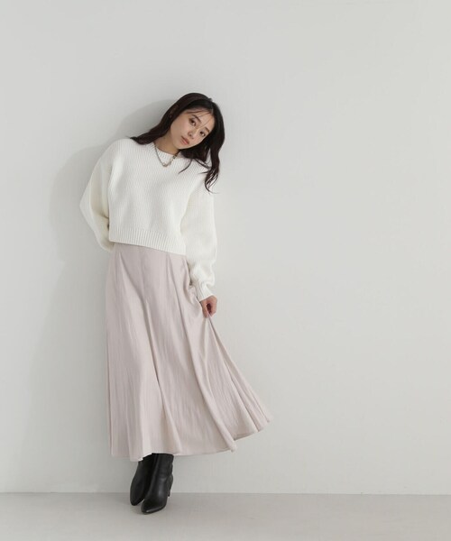 値下げ NBB☆スカート NATURAL BEAUTY BASIC スカート 「Oggi12月号掲載」バイアスサテン