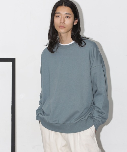 NANO universe（ナノユニバース）の「ビックシルエットクルーネックスウェット（スウェット・メンズ・ブラック/グリーン/ブルーグレー/グレー系その他4・M/L）」の3枚目の写真