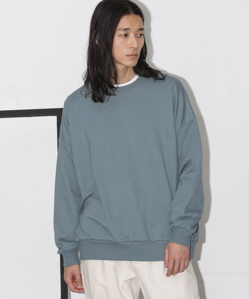 NANO universe（ナノユニバース）の「ビックシルエットクルーネックスウェット（スウェット・メンズ・ブラック/グリーン/ブルーグレー/グレー系その他4・M/L）」の12枚目の写真