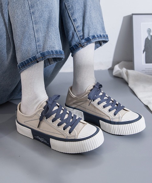 Miniministore（ミニミニストア）の「スニーカー レディース オルチャン（スニーカー・レディース・アイボリー/ブラック/パープル・25.0cm/24.5cm/24.0cm/23.0cm/22.5cm/23.5cm）」の2枚目の写真