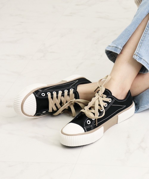 Miniministore（ミニミニストア）の「スニーカー レディース オルチャン（スニーカー・レディース・アイボリー/ブラック/パープル・25.0cm/24.5cm/24.0cm/23.0cm/22.5cm/23.5cm）」の19枚目の写真