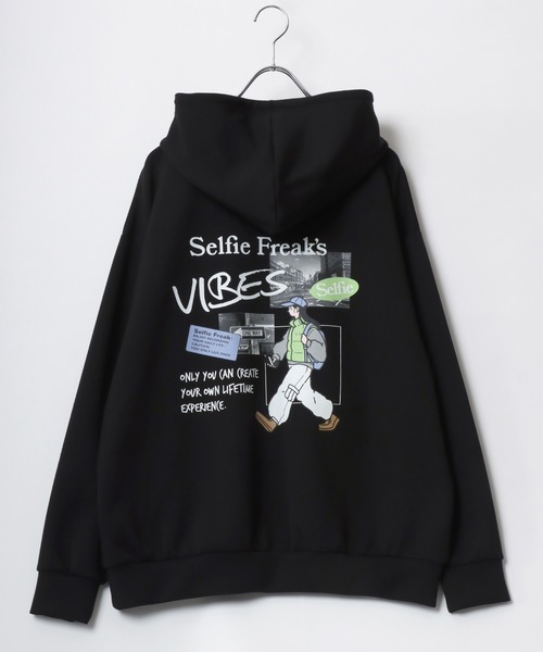 トレーナー スウェット 2025SS Selfie Freak/セルフフリーク オーバーサイズ  裏起毛 ヴィンテージ加工 ワンポイント刺繍 スケータ セール】2025SS Selfie Freak/セルフフリーク オーバーサイズ 裏