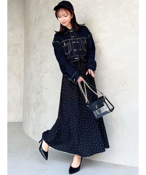 RESEXXY（リゼクシー）の「ステッチデザインショートジャケット（デニムジャケット・レディース・ホワイト/インディゴブルー・FREE）」の19枚目の写真