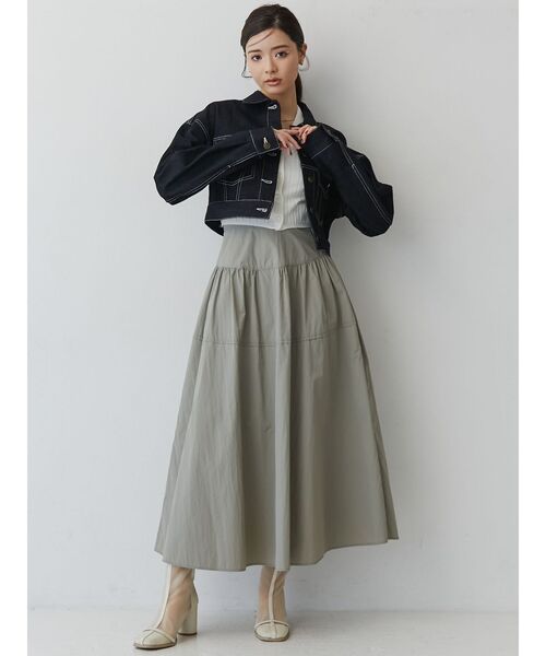 RESEXXY（リゼクシー）の「ステッチデザインショートジャケット（デニムジャケット・レディース・ホワイト/インディゴブルー・FREE）」の21枚目の写真