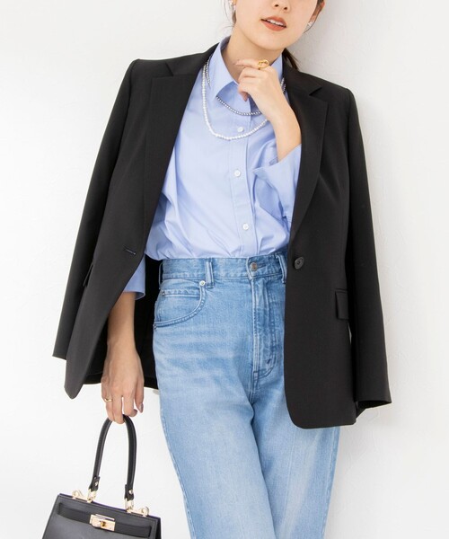 【新品】ノーリーズ ウォッシャブル トロ テーラードジャケット きれいめ 黒 NOLLEY'S Sophi（ノーリーズソフィ）の「《セットアップ対応