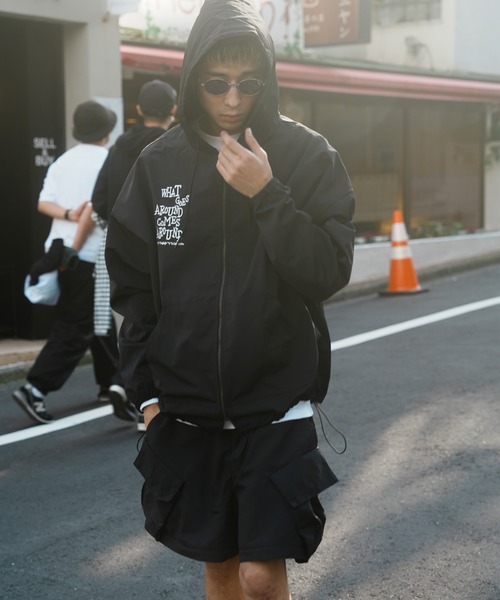 JACKROSE（ジャックローズ）の「JE-LOGO ZIP JKT（ナイロンジャケット・メンズ・ブラック/ブラウン系カモフラージュ・M/L）」の4枚目の写真