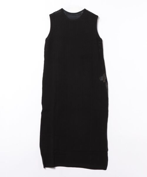Q(キュー)の「透かし柄ニットワンピース(ワンピース・レディース・ブラック/アイボリー/グレー・MEDIUM)」の9枚目の写真