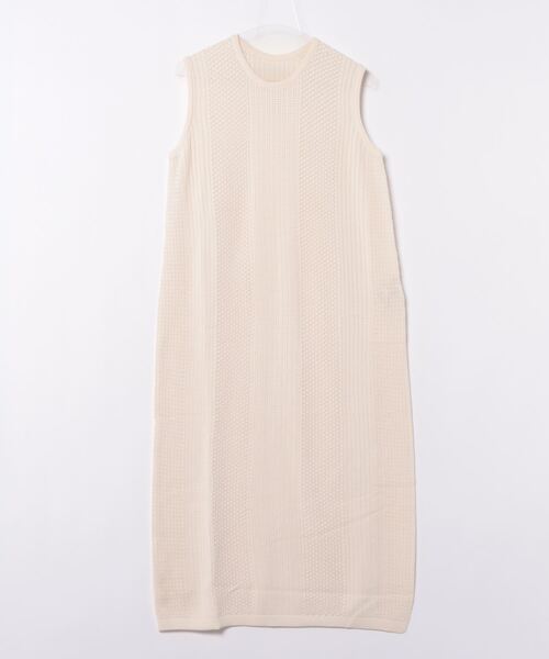 Q(キュー)の「透かし柄ニットワンピース(ワンピース・レディース・ブラック/アイボリー/グレー・MEDIUM)」の10枚目の写真