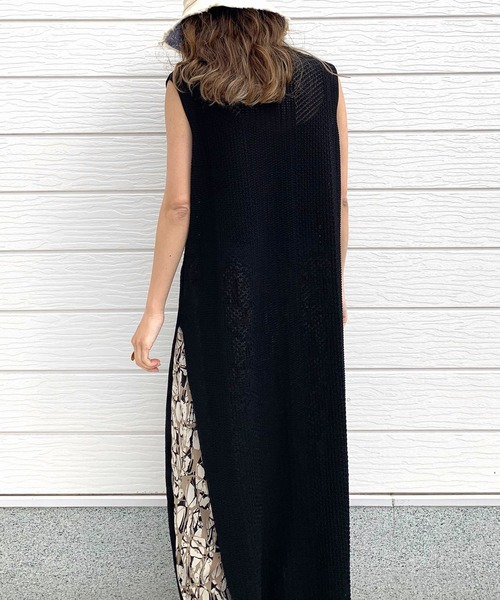 Q(キュー)の「透かし柄ニットワンピース(ワンピース・レディース・ブラック/アイボリー/グレー・MEDIUM)」の13枚目の写真