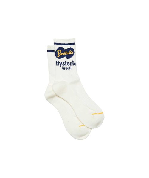 HYSTERIC GLAMOUR(ヒステリックグラマー)の「BEATNIK’S スポーツソックス(ソックス/靴下・メンズ・ブラック/ホワイト/イエロー・FREE)」の4枚目の写真