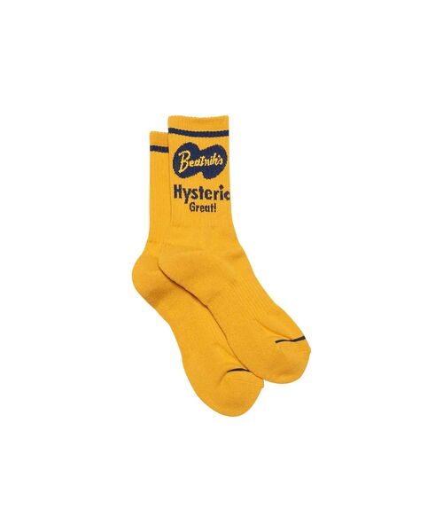 HYSTERIC GLAMOUR(ヒステリックグラマー)の「BEATNIK’S スポーツソックス(ソックス/靴下・メンズ・ブラック/ホワイト/イエロー・FREE)」の5枚目の写真