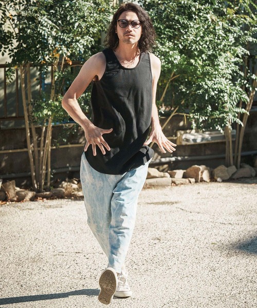CAMBIO(カンビオ)の「mta517- Span Fraise Long Length Tank Top タンクトップ(タンクトップ・メンズ・ホワイト/ブラック・M/L/S)」の6枚目の写真