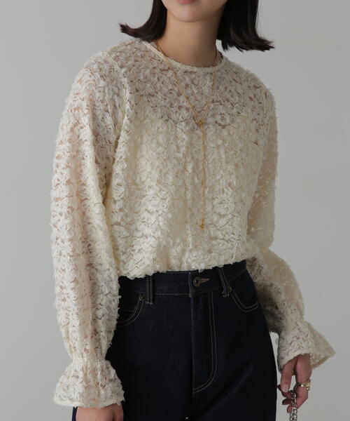 FREE'S MART(フリーズマート)の「◆レースフリルブラウス(シャツ/ブラウス・レディース・ホワイト/ブラック・FREE)」の2枚目の写真