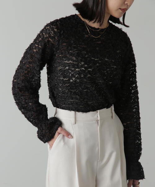 FREE'S MART(フリーズマート)の「◆レースフリルブラウス(シャツ/ブラウス・レディース・ホワイト/ブラック・FREE)」の1枚目の写真