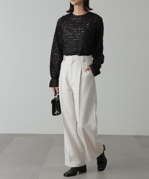 FREE'S MART(フリーズマート)の「◆レースフリルブラウス(シャツ/ブラウス・レディース・ホワイト/ブラック・FREE)」の5枚目の写真