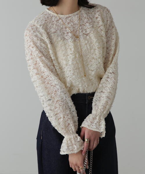 FREE'S MART(フリーズマート)の「◆レースフリルブラウス(シャツ/ブラウス・レディース・ホワイト/ブラック・FREE)」の10枚目の写真