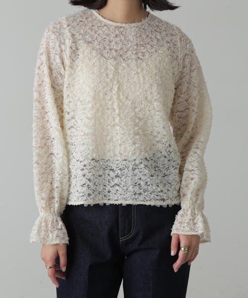 FREE'S MART(フリーズマート)の「◆レースフリルブラウス(シャツ/ブラウス・レディース・ホワイト/ブラック・FREE)」の14枚目の写真