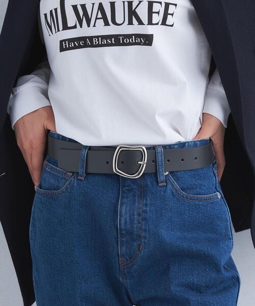 green label relaxing（グリーンレーベルリラクシング）の「ニュアンス バックル ベルト（ベルト・レディース・ブラック/ダークブラウン/ベージュ・FREE）」の2枚目の写真