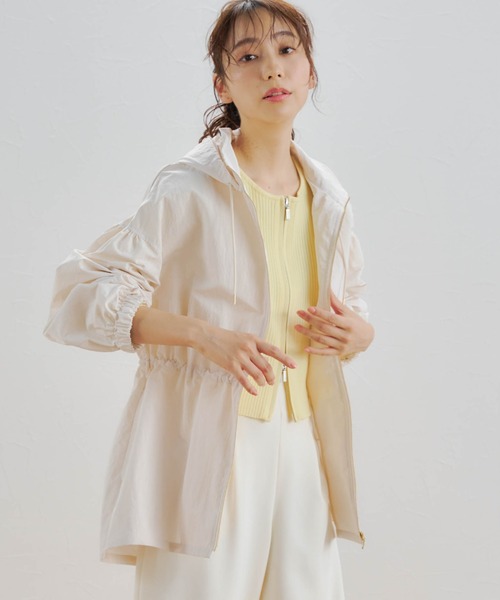 Droite lautreamont(ドロワットロートレアモン)の「ミニリップストップマウンテンパーカー≪手洗い可能≫(マウンテンパーカー・レディース・チャコールグレー/オフホワイト/イエロー・M/S)」の2枚目の写真