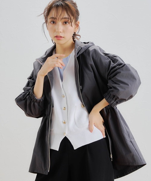 Droite lautreamont(ドロワットロートレアモン)の「ミニリップストップマウンテンパーカー≪手洗い可能≫(マウンテンパーカー・レディース・チャコールグレー/オフホワイト/イエロー・M/S)」の3枚目の写真