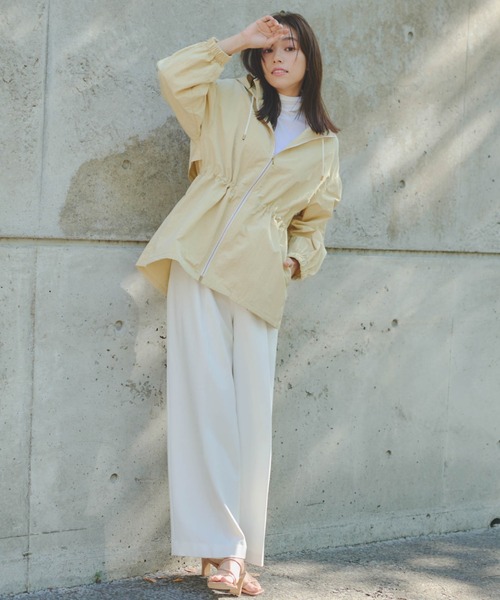 Droite lautreamont(ドロワットロートレアモン)の「ミニリップストップマウンテンパーカー≪手洗い可能≫(マウンテンパーカー・レディース・チャコールグレー/オフホワイト/イエロー・M/S)」の6枚目の写真