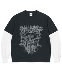 『mahagrid/マハグリッド』HYBRID LAYERED LS TEE/レイヤードロングスリーブTシャツ