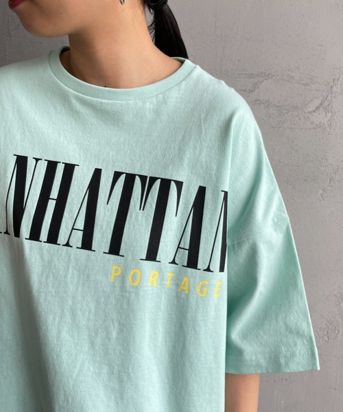 Manhattan Portage（マンハッタンポーテージ）の「[MANHATTAN PORTAGE/マンハッタンポーテージ] 別注 ショート丈プリントTシャツ（Tシャツ/カットソー・レディース・ネイビー/イエロー/ホワイト/ライム・F）」の16枚目の写真