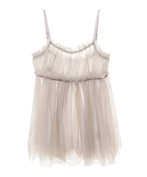 31 Sons de mode(トランテアン ソン ドゥ モード)の「Tシャツ×チュールキャミセット(Tシャツ/カットソー・レディース・オフホワイト/ブラック・36)」の5枚目の写真