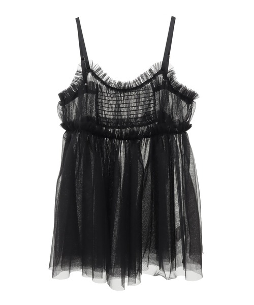 31 Sons de mode(トランテアン ソン ドゥ モード)の「Tシャツ×チュールキャミセット(Tシャツ/カットソー・レディース・オフホワイト/ブラック・36)」の6枚目の写真