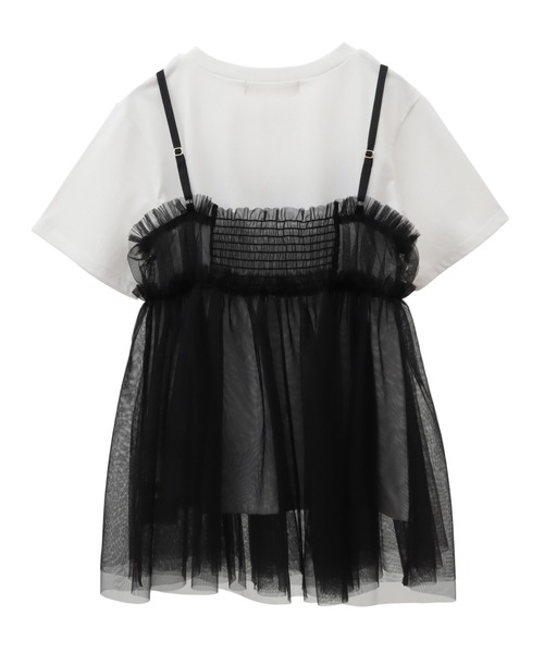 31 Sons de mode(トランテアン ソン ドゥ モード)の「Tシャツ×チュールキャミセット(Tシャツ/カットソー・レディース・オフホワイト/ブラック・36)」の13枚目の写真