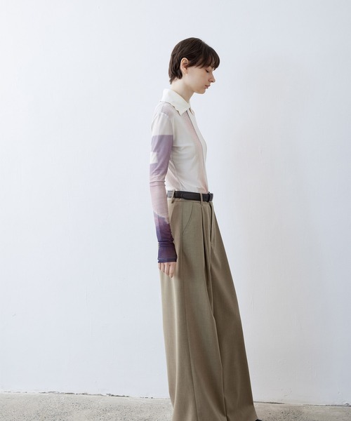 tageechita（タジチタ）の「【tageechita】ドッキングシアー襟付きトップス・プルオーバー（Tシャツ/カットソー・レディース・アイボリー系1・S/L/M）」の4枚目の写真