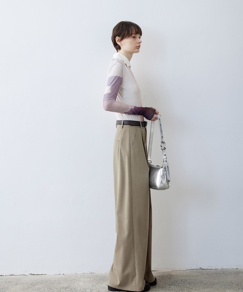 tageechita（タジチタ）の「【tageechita】ドッキングシアー襟付きトップス・プルオーバー（Tシャツ/カットソー・レディース・アイボリー系1・S/L/M）」の5枚目の写真