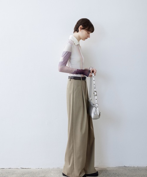 tageechita（タジチタ）の「【tageechita】ドッキングシアー襟付きトップス・プルオーバー（Tシャツ/カットソー・レディース・アイボリー系1・S/L/M）」の6枚目の写真