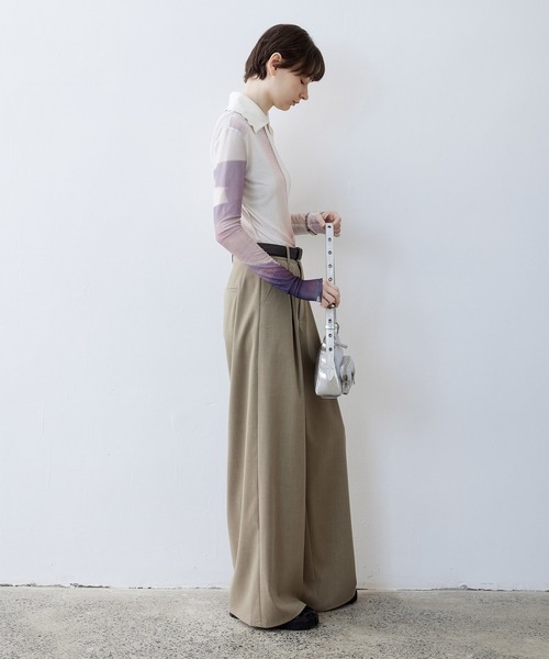 tageechita（タジチタ）の「【tageechita】ドッキングシアー襟付きトップス・プルオーバー（Tシャツ/カットソー・レディース・アイボリー系1・S/L/M）」の7枚目の写真