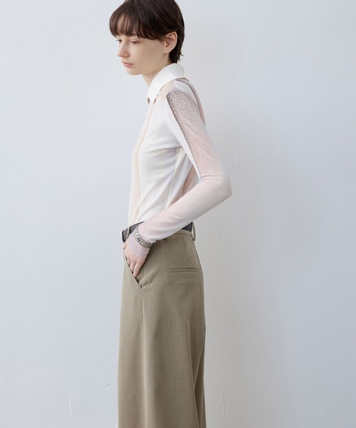 tageechita（タジチタ）の「【tageechita】ドッキングシアー襟付きトップス・プルオーバー（Tシャツ/カットソー・レディース・アイボリー系1・S/L/M）」の8枚目の写真