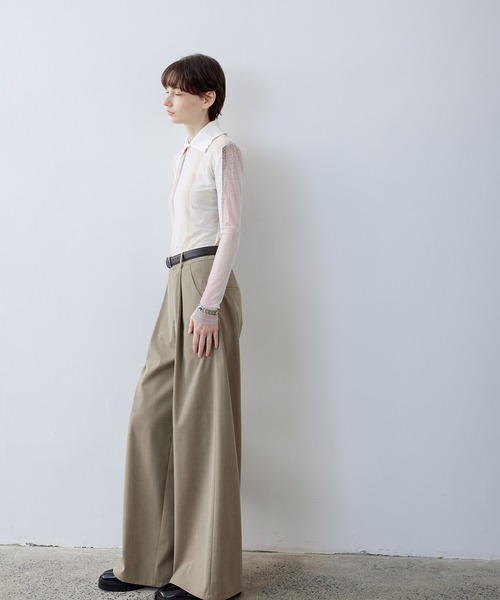 tageechita（タジチタ）の「【tageechita】ドッキングシアー襟付きトップス・プルオーバー（Tシャツ/カットソー・レディース・アイボリー系1・S/L/M）」の9枚目の写真