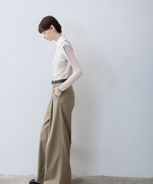 tageechita（タジチタ）の「【tageechita】ドッキングシアー襟付きトップス・プルオーバー（Tシャツ/カットソー・レディース・アイボリー系1・S/L/M）」の10枚目の写真