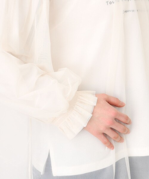 THE SHOP TK （ザ ショップ ティーケー ）の「◆【2点SETアイテム】チュール＆ロゴロンTプルオーバー（その他トップス・レディース・アイボリー/ブラック・12/13）」の8枚目の写真