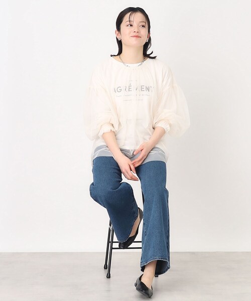 THE SHOP TK （ザ ショップ ティーケー ）の「◆【2点SETアイテム】チュール＆ロゴロンTプルオーバー（その他トップス・レディース・アイボリー/ブラック・12/13）」の19枚目の写真