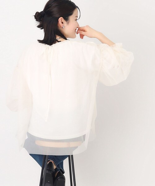 THE SHOP TK （ザ ショップ ティーケー ）の「◆【2点SETアイテム】チュール＆ロゴロンTプルオーバー（その他トップス・レディース・アイボリー/ブラック・12/13）」の21枚目の写真