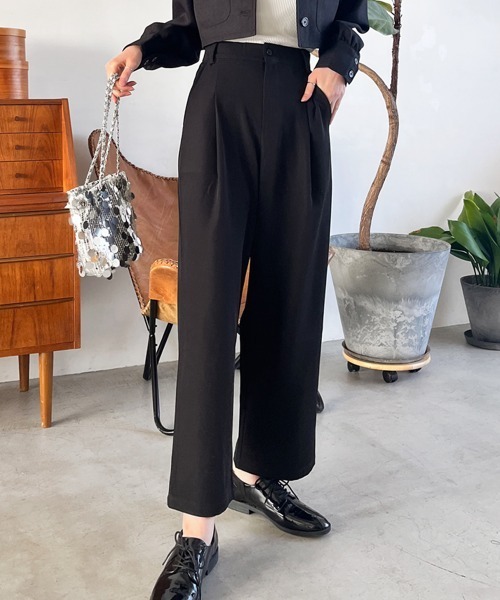 Rejoule（リジュール）の「ポリエステルツイルタック入りパンツ（その他パンツ・レディース・ライトグレー/ブラック/キナリ・FREE）」の3枚目の写真
