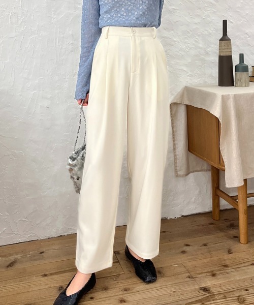 Rejoule（リジュール）の「ポリエステルツイルタック入りパンツ（その他パンツ・レディース・ライトグレー/ブラック/キナリ・FREE）」の4枚目の写真