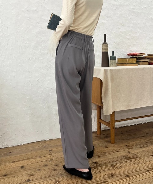 Rejoule（リジュール）の「ポリエステルツイルタック入りパンツ（その他パンツ・レディース・ライトグレー/ブラック/キナリ・FREE）」の10枚目の写真